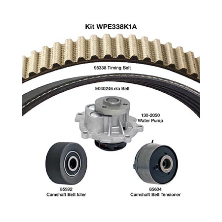 Dayco 09 Pontiac G3 Wave L4 1.6L Water Pump Kit, Wpe338K1A WPE338K1A